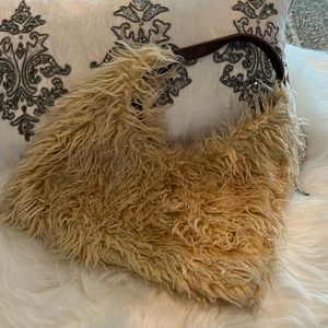 🌺EXPRESS *SMALL FUN FAUX MOHAIR BAG*🌺 Tan